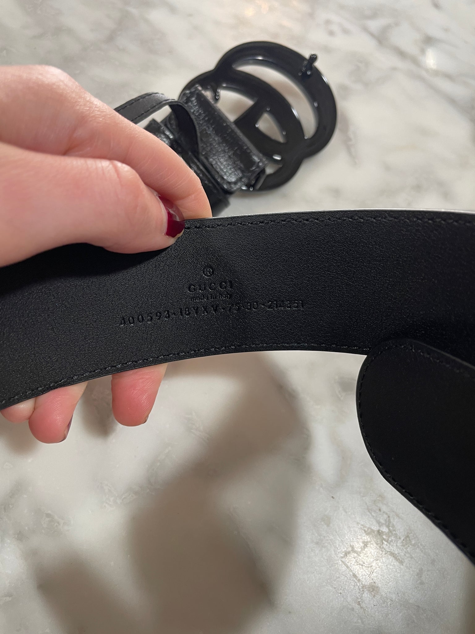 Gucci GG Marmont Wide Belt in Black