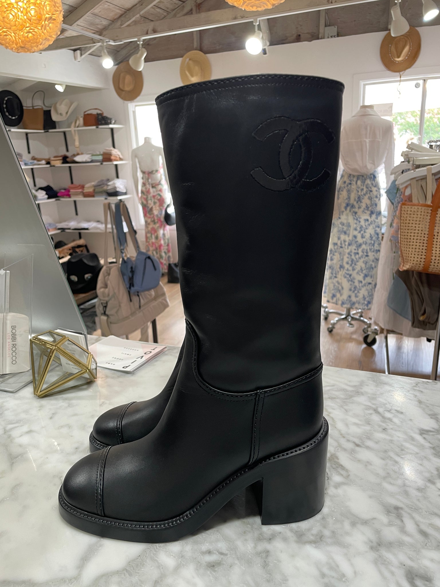 Chanel Leather Riding Boots