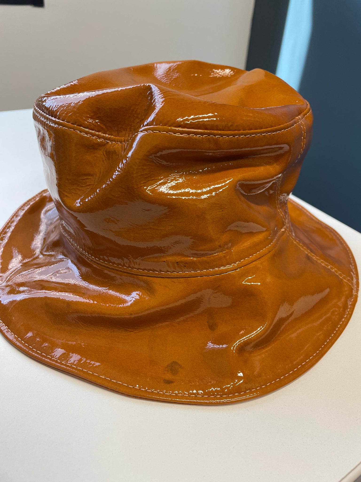 Chrome Hearts Caramel Patent Leather Bucket Hat