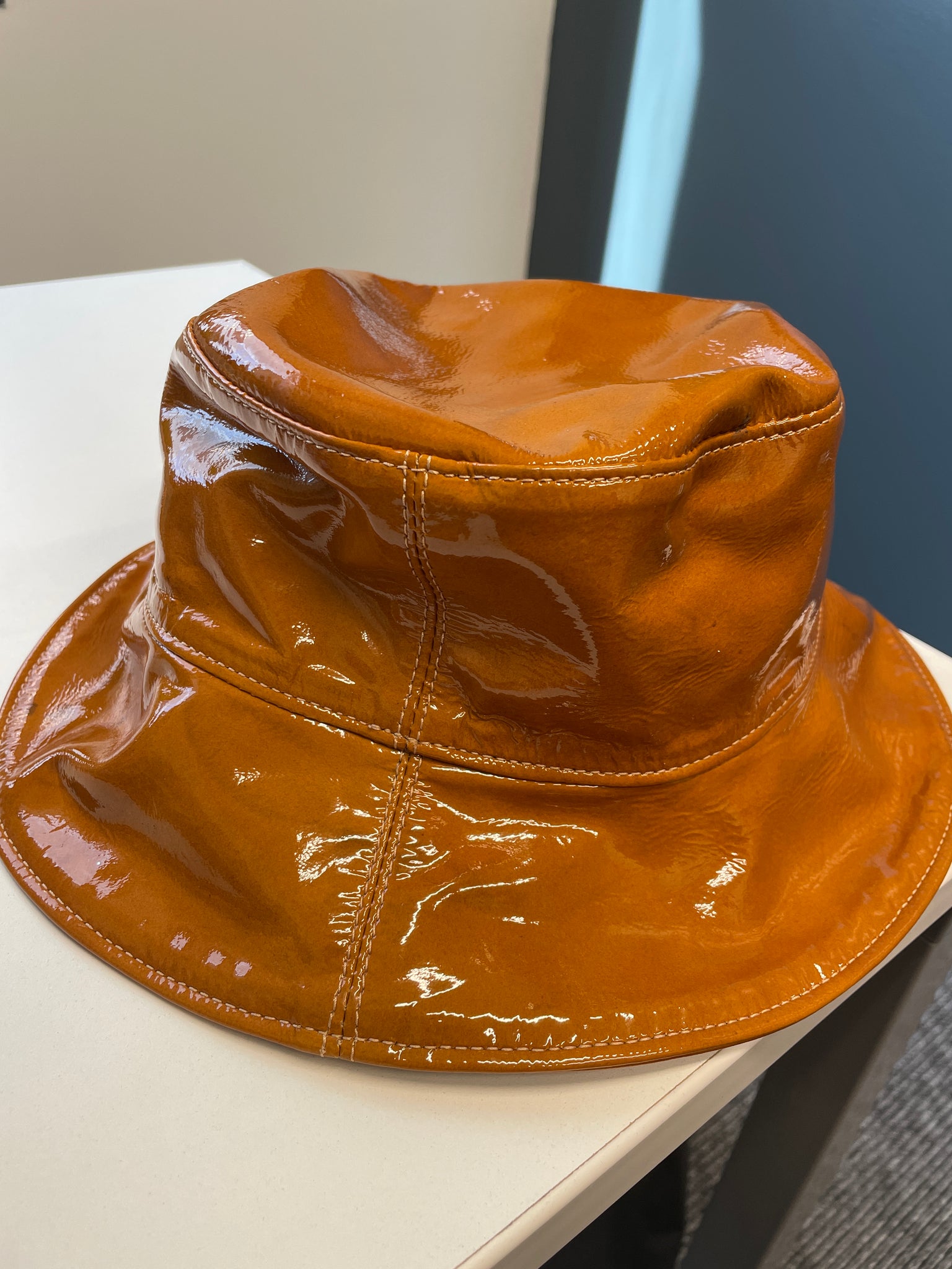 Chrome Hearts Caramel Patent Leather Bucket Hat