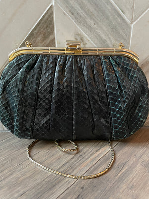 Judith Leiber Vintage Snakeskin 80s Evening Bag