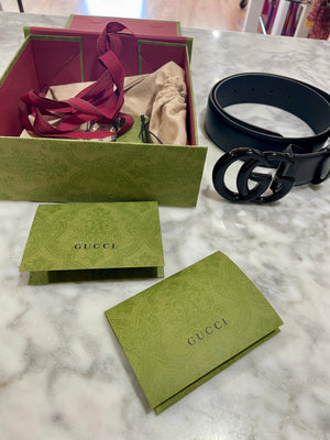 Gucci GG Marmont Wide Belt in Black