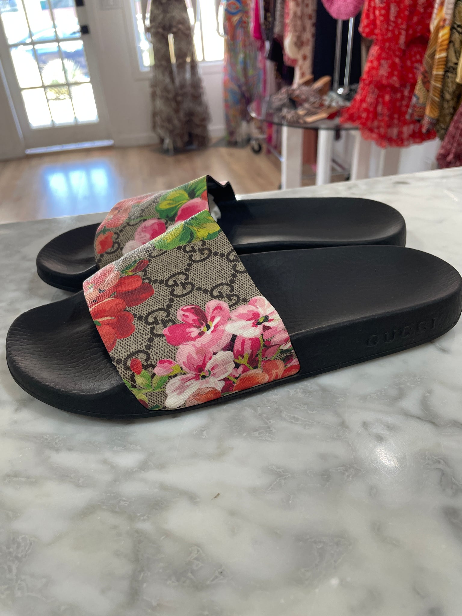 Gucci GG Blooms Supreme Slide Sandals