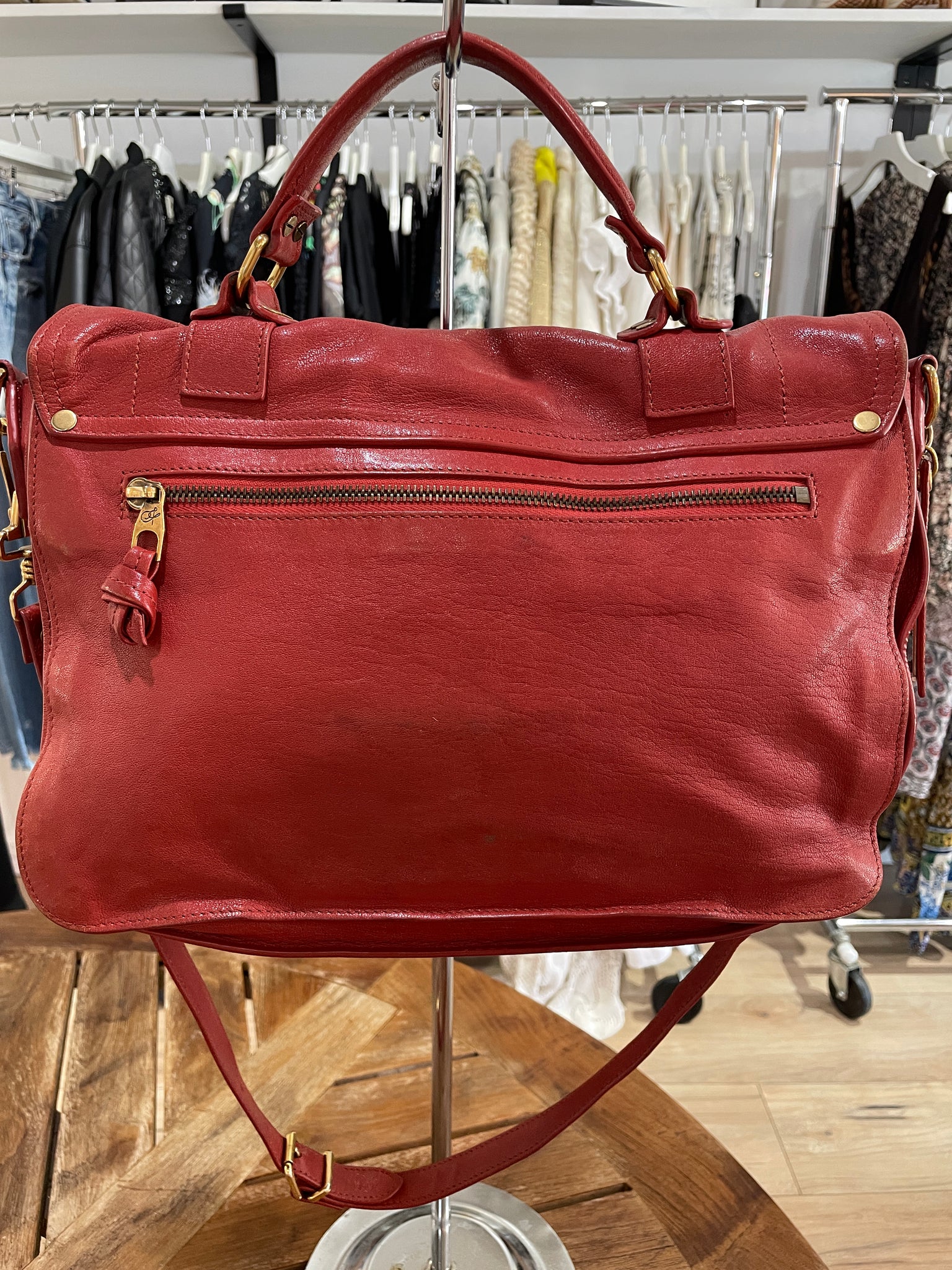 Proenza Schouler Red Leather Medium PS1 Satchel Bag