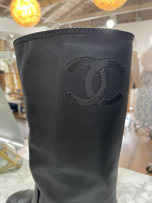 Chanel Leather Riding Boots