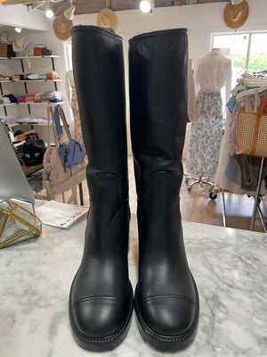 Chanel Leather Riding Boots