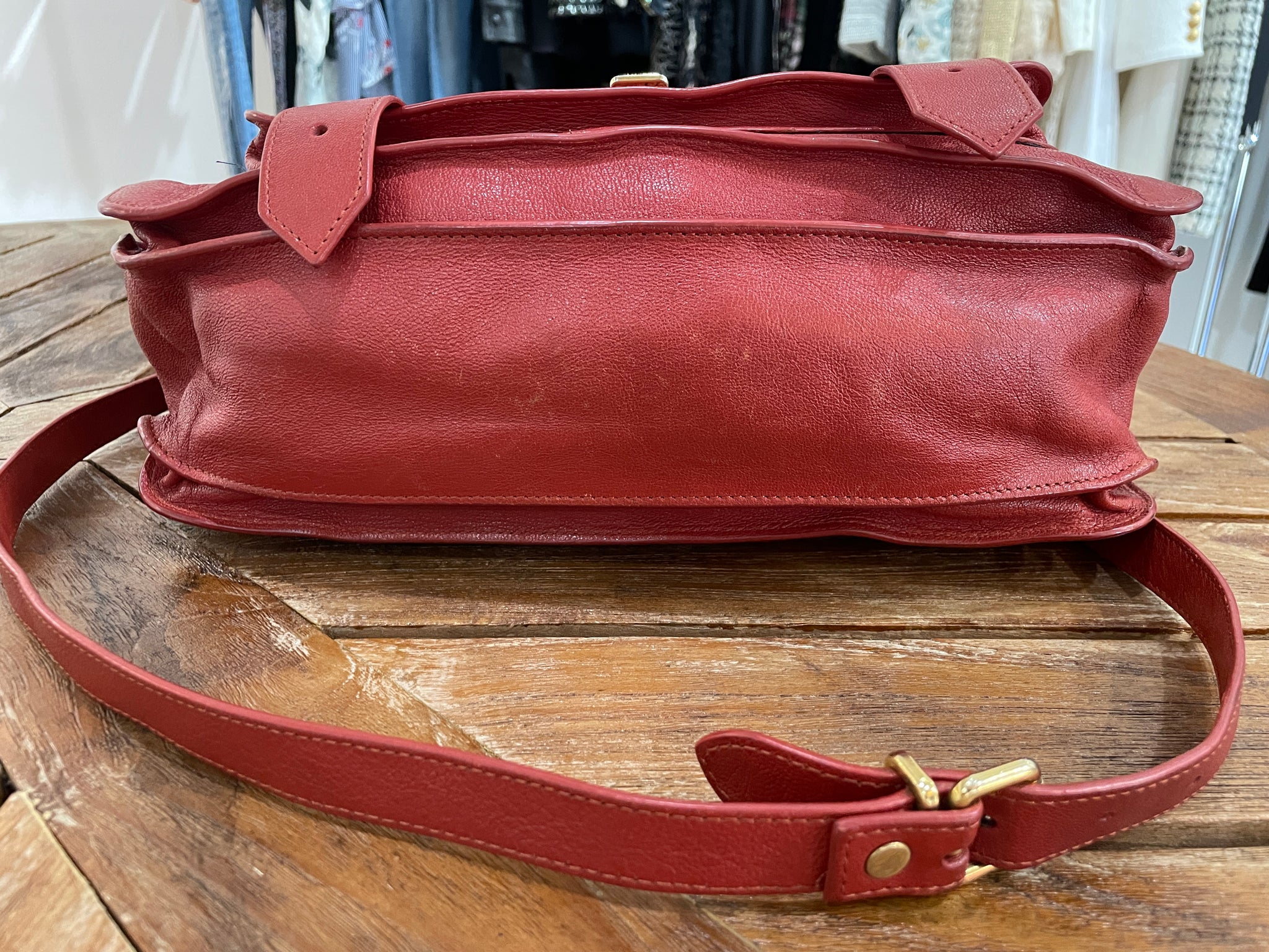 Proenza Schouler Red Leather Medium PS1 Satchel Bag