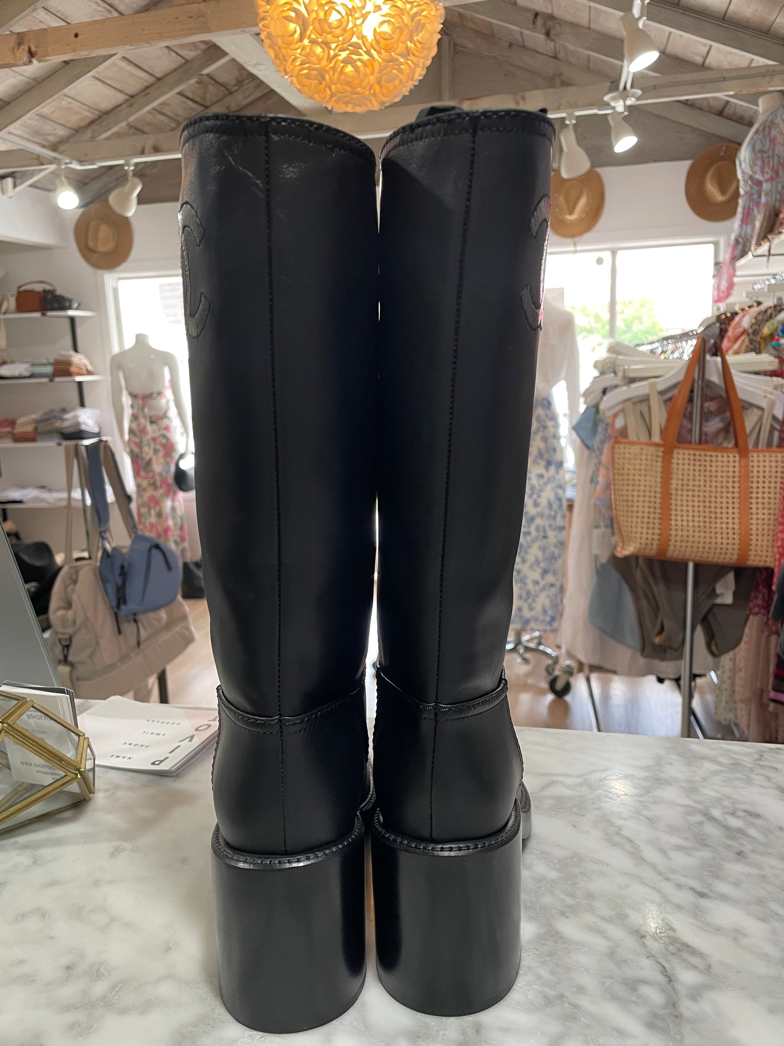 Chanel Leather Riding Boots