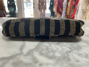 Fendi Striped Beaded Baguette Handbag