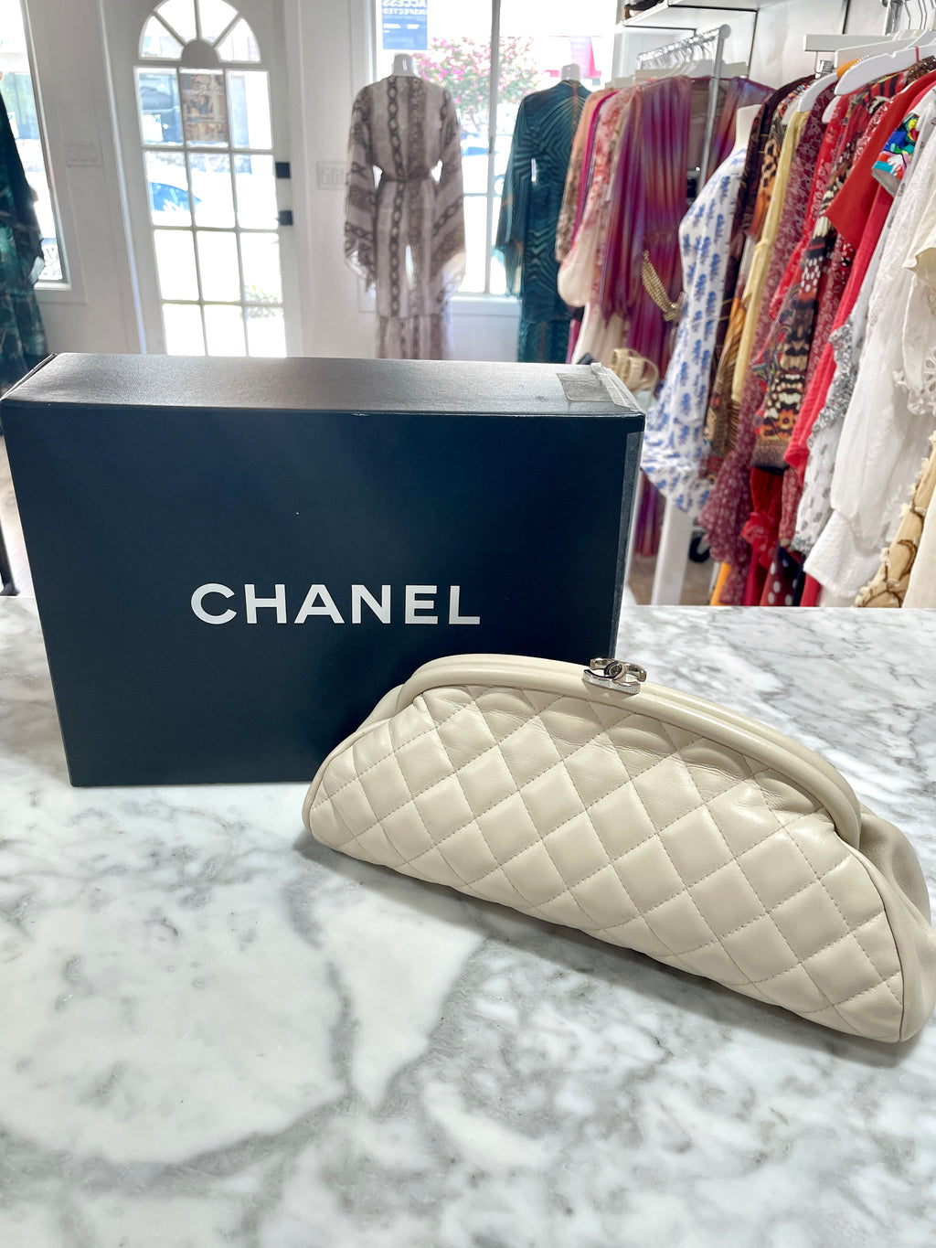 CHANEL Timeless Classic Quilted Lambskin Clutch