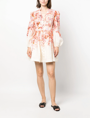 Zimmermann Devi Flared Linen Mini Dress