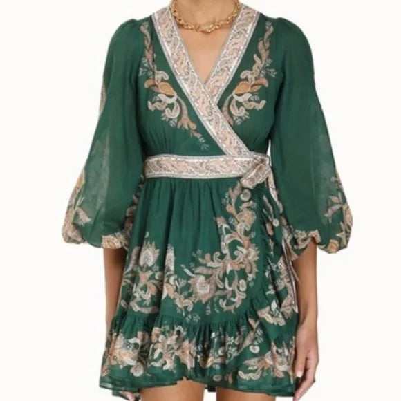 Zimmermann Devi Flared Wrap Dress